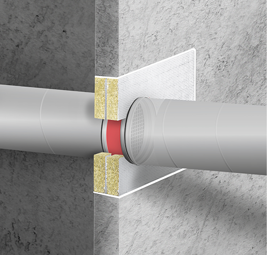 Protecta Brannspjeld i ventilasjonskanal gjennom betongvegg