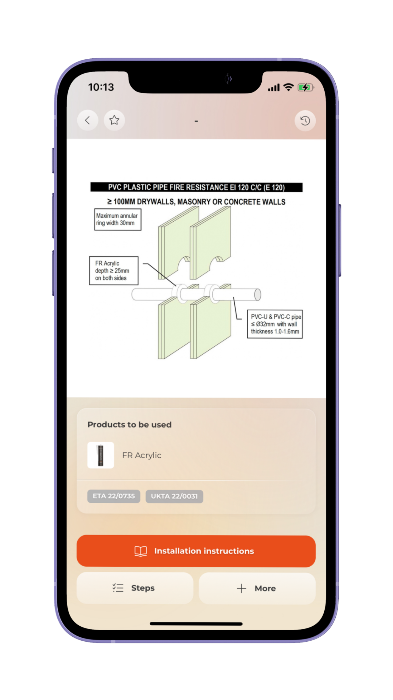 Protecta Fire App på iPhone