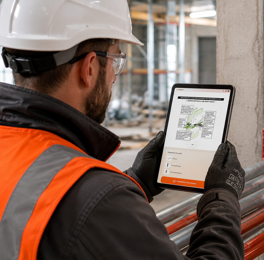 worker using app